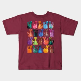 Geometricats - Bright Colours Kids T-Shirt